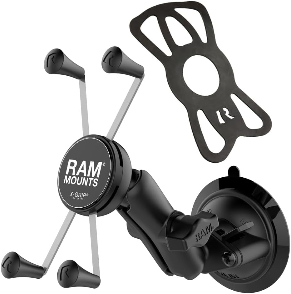 X-Grip Large Phone Mount for Windshield – Twist-Lock Suction Cup, Medium Arm (RAM-B-166-UN10U)