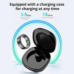 -R02 Smart Ring with Charging Case for Men Women, Battery Life, 39 Days, Health Monitor, 5ATM Waterproof, Multi-Sport Mode
