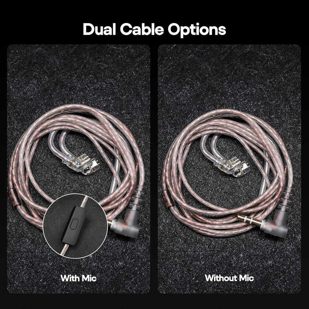 KZ ZSN Pro Dual Driver 1BA+1DD Hybrid Metal Earphones Hifi In-Ear Monitor with Detachable Recessed 2Pin Cable, Zin Alloy Panel (Without Mic, Black)