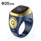 Iqibla Smart Praise Zikr Ring Tasbih Tally Intelligent Digital Counter for Muslims 5 Prayer Time Vibration Reminder Waterproof